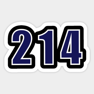 214 Area Code Sticker